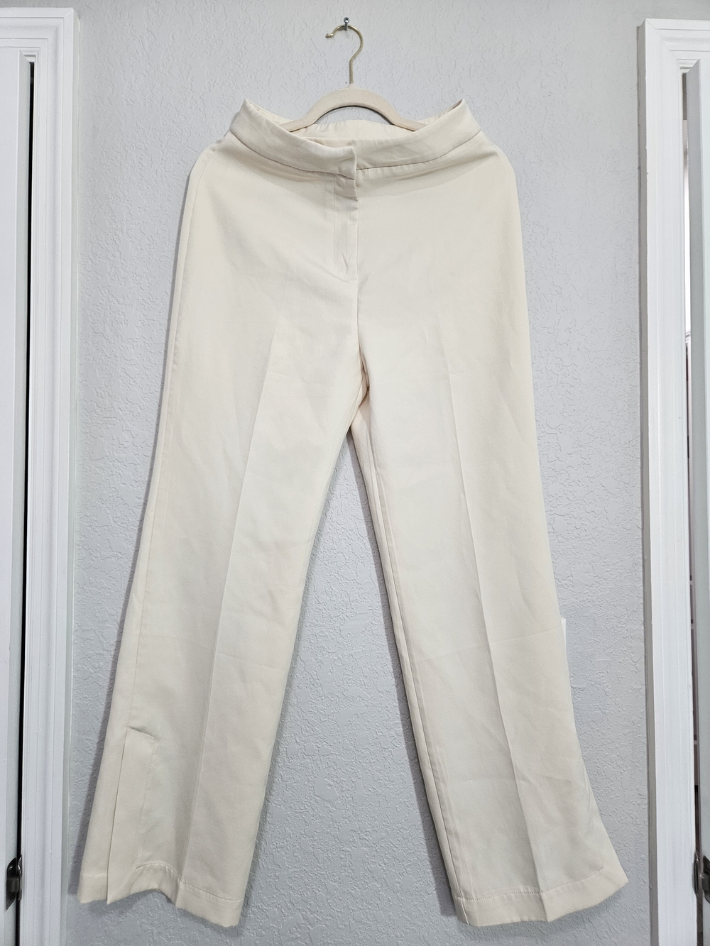 Women's Cream Wide-Leg Pants
